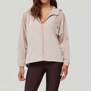 NWT SOIA & KYO Mauve Oaklynn Zip Up Hooded Raincoat Jacket Windbreaker Large/XL